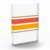 Retro Fett orangefarbene goldgelbe Streifen auf we Fotoblock (Links)