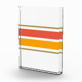 Retro Fett orangefarbene goldgelbe Streifen auf we Fotoblock (Rechts)