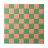 Retro Fett rosa und grün kariert farbig Fliese (Vorderseite)