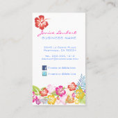 Retro fett-tropische Blume/DIY-Hintergrund Visitenkarte (Rückseite)