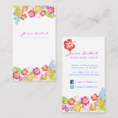 Retro fett-tropische Blume/DIY-Hintergrund Visitenkarte (Vorne/Hinten)