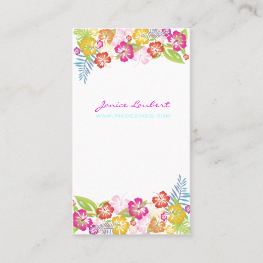 Retro fett-tropische Blume/DIY-Hintergrund Visitenkarte (Vorderseite)