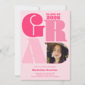 Retro fett übergroß Grad 4 Foto 2023 Abschluss Einladung (Vorderseite)