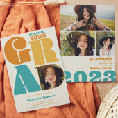 Retro fett übergroß Grad 4 Foto 2023 Abschluss Einladung