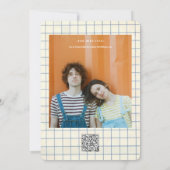 Retro-fette Papiercollage-Buchstabe Qr-Code Save The Date (Rückseite)
