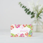 Retro-fette tropische Blume/Goldbestände Visitenkarte (Stehend Vorderseite)