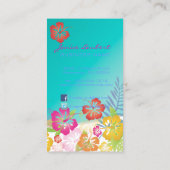 Retro-fette tropische Blume/Goldbestände Visitenkarte (Rückseite)