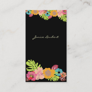 RETRO FETTE TROPISCHE BLUMEN/DIY HINTERGRUND VISITENKARTE