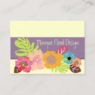 RETRO FETTE TROPISCHE BLUMEN/DIY-HINTERGRUND VISITENKARTE