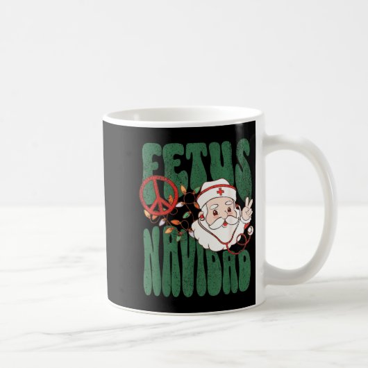 Retro Fetus Navidad Santa Claus Christmas Obgyn Nu Kaffeetasse (Rechts)