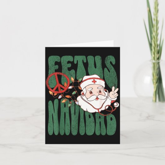 Retro Fetus Navidad Santa Claus Christmas Obgyn Nu Karte (Vorderseite)