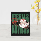 Retro Fetus Navidad Santa Claus Christmas Obgyn Nu Karte (Gelbe Blume)