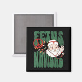 Retro Fetus Navidad Santa Claus Christmas Obgyn Nu Magnet (Vorderseite/Rückseite)