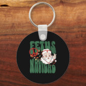 Retro Fetus Navidad Santa Claus Christmas Obgyn Nu Schlüsselanhänger (Vorderseite)