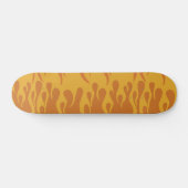 Retro Feuer Flammen Burnt Orange 60er 70er Skateboard (Horizontal)