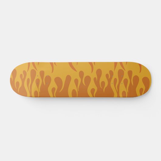 Retro Feuer Flammen Burnt Orange 60er 70er Skateboard (Horizontal)