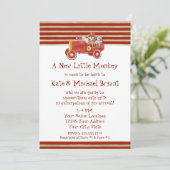 Retro Feuer-Motor-Baby-Jungen-Geschenke des Einladung (Stehend Vorderseite)