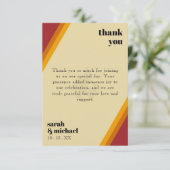 Retro-Feuerherz gestreift die perfekte Match-Hochz Dankeskarte (Stehend Vorderseite)