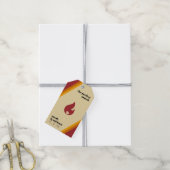 Retro-Feuerherz gestreift die perfekte Match-Hochz Geschenkanhänger (Mit Garn)