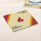 Retro-Feuerherz gestreift die perfekte Match-Hochz Rechteckiger Pappuntersetzer (angewinkelt)