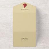 Retro-Feuerherz gestreift Hochzeitsempfang All In One Einladung (Außenbereich)