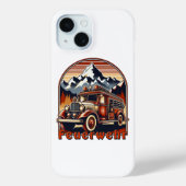 Retro-Feuerwehrauto & Berg Case-Mate iPhone Hülle (Rückseite)