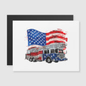 Retro-Feuerwehrmann Feuerwehrmann USA Flag 4. Magnetkarte (Vorne/Hinten)