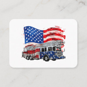 Retro-Feuerwehrmann Feuerwehrmann USA Flag 4. Visitenkarte
