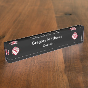 Retro Feuerwehrmann-Kapitän Desk Name Plates Namensplakette