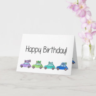 Retro Fiat 500 Geburtstag Karte