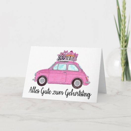 Retro Fiat 500 Karte (Vorderseite)