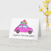 Retro Fiat 500 Karte (Gelbe Blume)