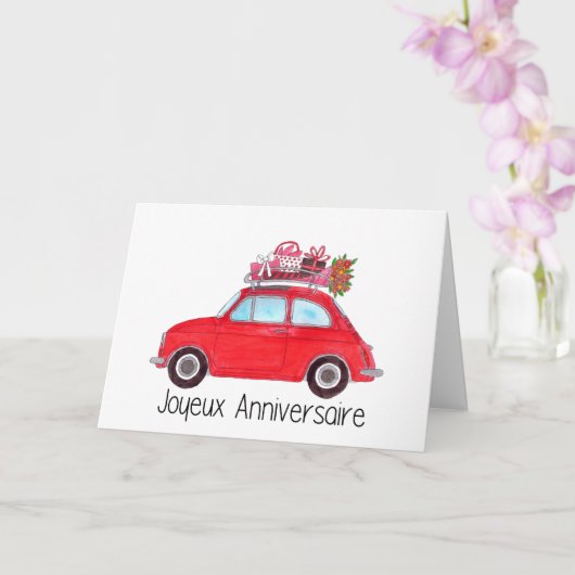 Retro Fiat 500 Karte (Orchidee)