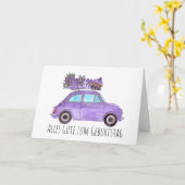 Retro Fiat 500 Karte (Gelbe Blume)