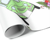 Retro Fiat 500 mit Weihnachtsgeschenken Geschenkpapier (Rolleneckpunkt)