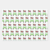 Retro Fiat 500 mit Weihnachtsgeschenken Geschenkpapier Set (Vorderseite 2)