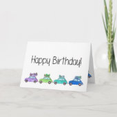 Retro Fiat 500´s Geburtstag Karte (Vorderseite)
