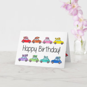 Retro Fiat 500´s Geburtstag Karte