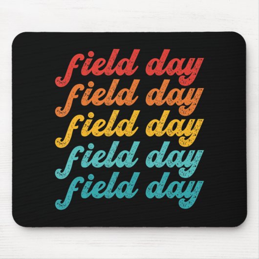 Retro Field day Gelbe Feldspiele Lehrer Mousepad (Vorne)