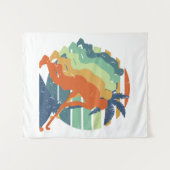 Retro Field Hockey Game Player, Field Hockey Sport Wandteppich (Vorderseite (Horizontal))