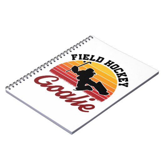Retro Field Hockey Goalie Player Notizblock (Linke Seite)