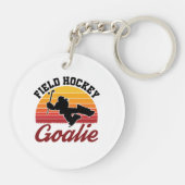Retro Field Hockey Goalie Player Schlüsselanhänger (Rückseite)