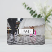 Retro Fifties Diner Hochzeitspaar UAWG RSVP Karte (Stehend Vorderseite)
