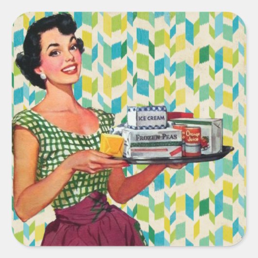 Retro Fifties Frauen antike Grafik Sticker (Vorderseite)