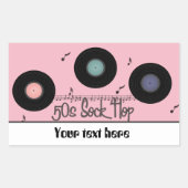 Retro Fifties Sock Hop Party individuell anpassbar Rechteckiger Aufkleber (Vorderseite)