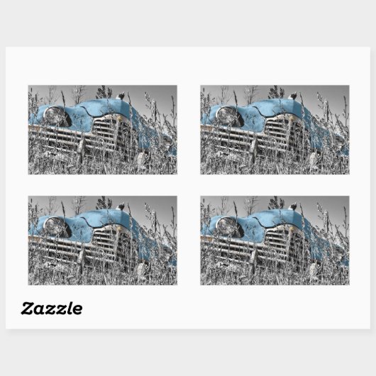 Retro Fifties Verschwunden Automobilantik Rechteckiger Aufkleber (Blatt)