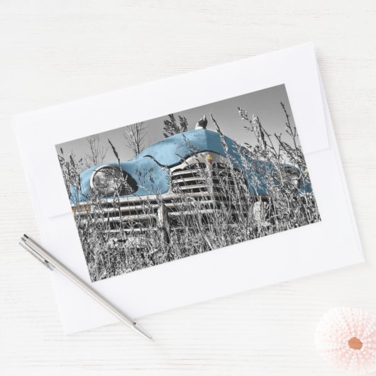 Retro Fifties Verschwunden Automobilantik Rechteckiger Aufkleber (Umschlag)