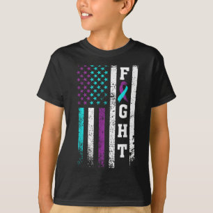 Retro Fight Selbstmordpräventions-Bewusstsein US-F T-Shirt