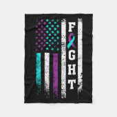 Retro Fight Suicide Prevention Awareness Us Flag  Fleecedecke (Vorderseite)