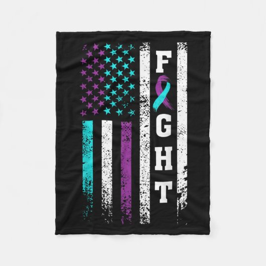 Retro Fight Suicide Prevention Awareness Us Flag  Fleecedecke (Vorderseite)